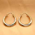 9ct Yellow Gold Two-Tone Twist Hoop Earrings from Ace Jewellery, Leeds