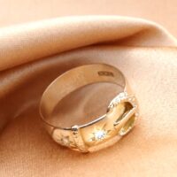 0.08ct Old-Cut Diamond-Set Antique Buckle Ring 18ct Yellow Gold from Ace Jewellery, Leeds