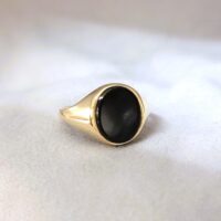 9ct Yellow Gold Onyx Men's Signet Ring from Ace Jewellery, Leeds