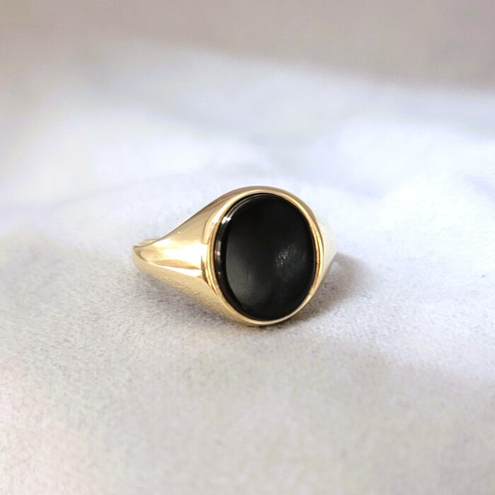 9ct Yellow Gold Onyx Men's Signet Ring from Ace Jewellery, Leeds