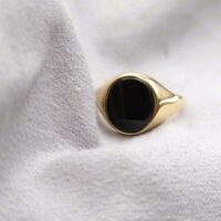 9ct Yellow Gold Onyx Men's Signet Ring from Ace Jewellery, Leeds
