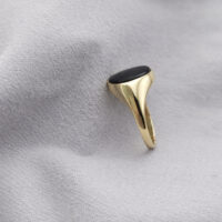 9ct Yellow Gold Onyx Men's Signet Ring from Ace Jewellery, Leeds
