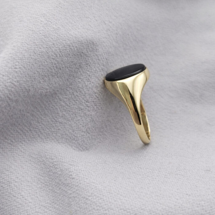 9ct Yellow Gold Onyx Men's Signet Ring from Ace Jewellery, Leeds