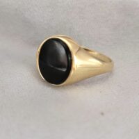 9ct Yellow Gold Onyx Men's Signet Ring from Ace Jewellery, Leeds