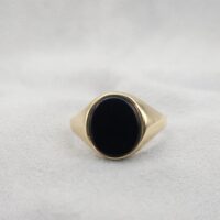 9ct Yellow Gold Onyx Men's Signet Ring from Ace Jewellery, Leeds