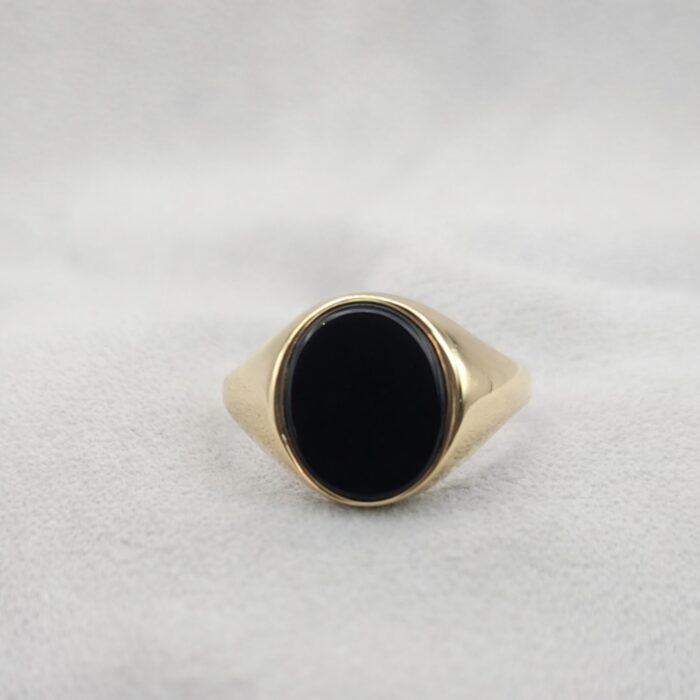 9ct Yellow Gold Onyx Men's Signet Ring from Ace Jewellery, Leeds
