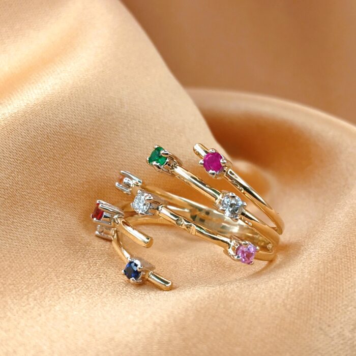 0.67ct Multi-Stone Split-Shank Ring 14ct Yellow Gold from Ace Jewellery, Leeds