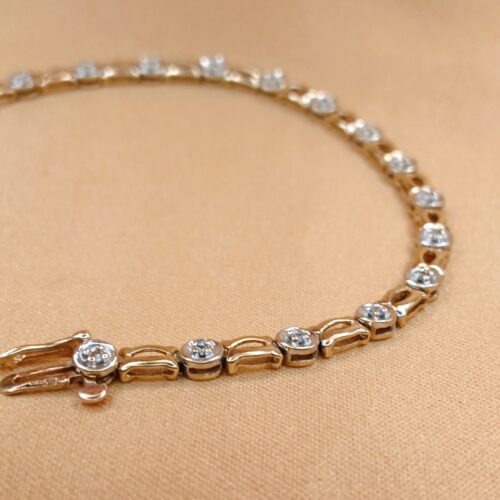 9ct Yellow Gold 0.15ct Diamond Set Fancy Bracelet from Ace Jewellery, Leeds