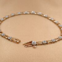 9ct Yellow Gold 0.15ct Diamond Set Fancy Bracelet from Ace Jewellery, Leeds