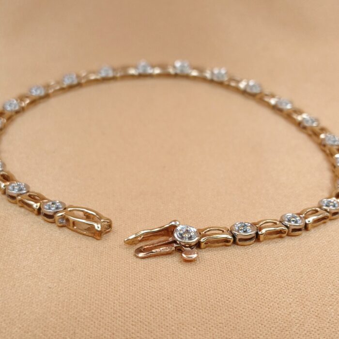 9ct Yellow Gold 0.15ct Diamond Set Fancy Bracelet from Ace Jewellery, Leeds