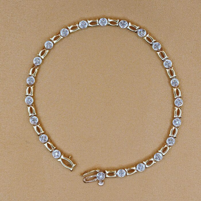 9ct Yellow Gold 0.15ct Diamond Set Fancy Bracelet from Ace Jewellery, Leeds