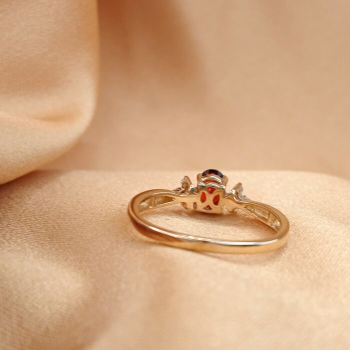 0.60ct Garnet & Diamond Ring 9ct Yellow Gold from Ace Jewellery, Leeds