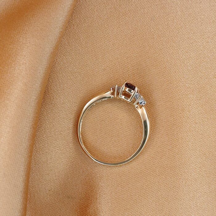 0.60ct Garnet & Diamond Ring 9ct Yellow Gold from Ace Jewellery, Leeds