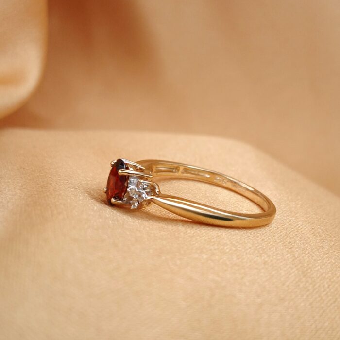 0.60ct Garnet & Diamond Ring 9ct Yellow Gold from Ace Jewellery, Leeds