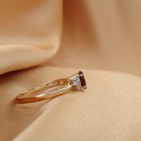 0.60ct Garnet & Diamond Ring 9ct Yellow Gold from Ace Jewellery, Leeds