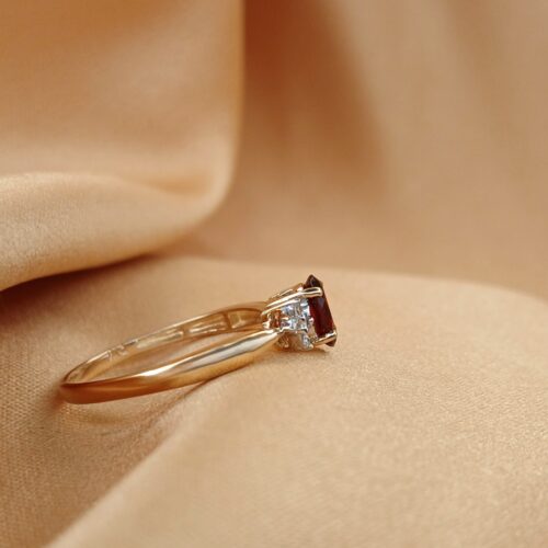 0.60ct Garnet & Diamond Ring 9ct Yellow Gold from Ace Jewellery, Leeds