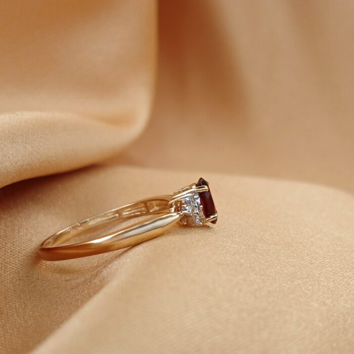 0.60ct Garnet & Diamond Ring 9ct Yellow Gold from Ace Jewellery, Leeds