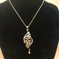 0.67ct Diamond, Emerald & Ruby Pendant Necklace 18ct Yellow Gold from Ace Jewellery, Leeds