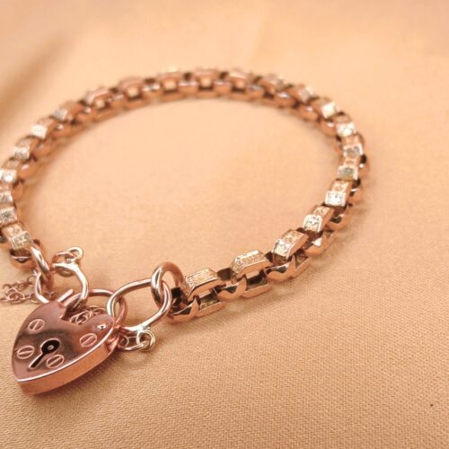 9ct Rose Gold Antique Geometric Link Bracelet from Ace Jewellery, Leeds