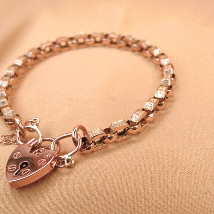 9ct Rose Gold Antique Geometric Link Bracelet from Ace Jewellery, Leeds