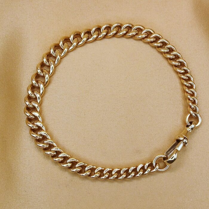 9ct Yellow Gold Graduated Antique Curb Link Bracelet from Ace Jewellery, Leeds