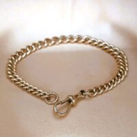 9ct Yellow Gold Graduated Antique Curb Link Bracelet from Ace Jewellery, Leeds