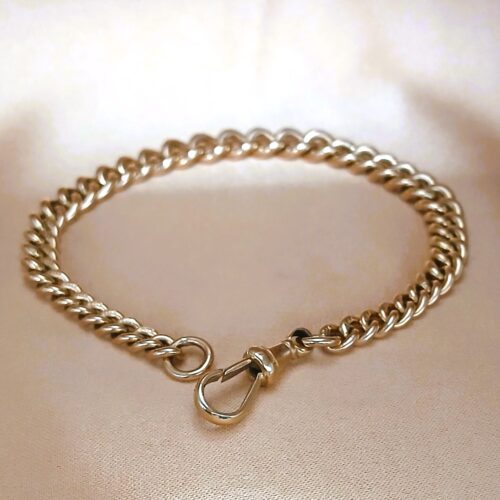 9ct Yellow Gold Graduated Antique Curb Link Bracelet from Ace Jewellery, Leeds