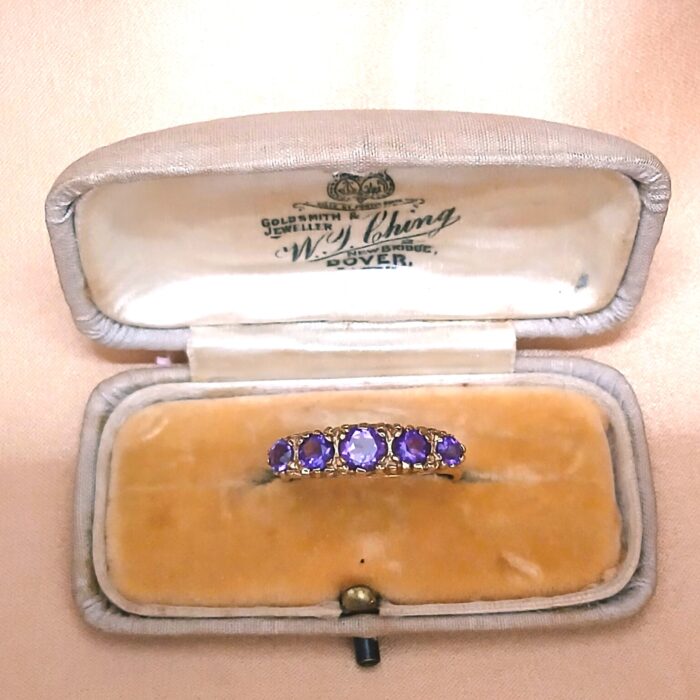 1.0ct Five-Stone Amethyst Ring 9ct Yellow Gold from Ace Jewellery, Leeds