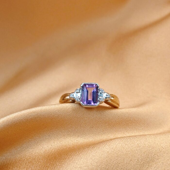 1.03ct Amethyst & Diamond Ring 9ct Yellow Gold from Ace Jewellery, Leeds