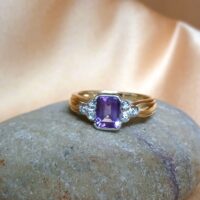 1.03ct Amethyst & Diamond Ring 9ct Yellow Gold from Ace Jewellery, Leeds