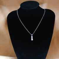 0.83ct Three-Stone Graduated Diamond Pendant Necklace 18ct White Gold from Ace Jewellery, Leeds