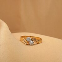 18ct Yellow Gold 0.25ct Diamond Two Stone Twist Ring from Ace Jewellery, Leeds