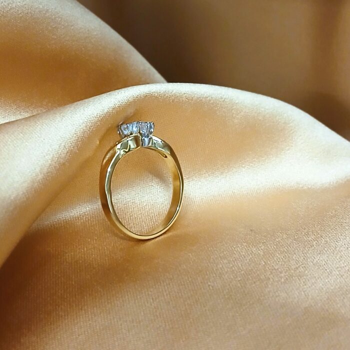 18ct Yellow Gold 0.25ct Diamond Two Stone Twist Ring from Ace Jewellery, Leeds