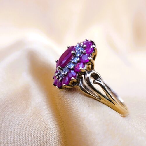 2.27ct Ruby & Diamond Cluster Ring 9ct Yellow Gold from Ace Jewellery, Leeds