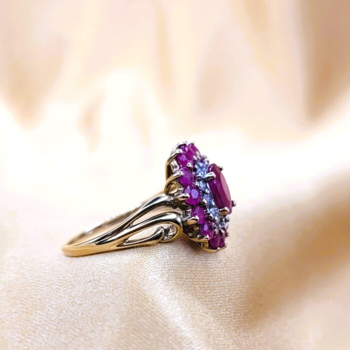 2.27ct Ruby & Diamond Cluster Ring 9ct Yellow Gold from Ace Jewellery, Leeds