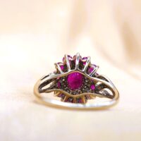 2.27ct Ruby & Diamond Cluster Ring 9ct Yellow Gold from Ace Jewellery, Leeds