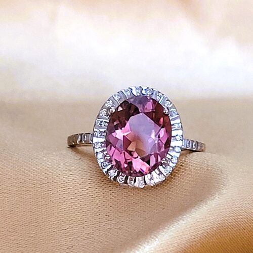 2.65ct Pink Tourmaline & Diamond Ring 18ct Rose Gold from Ace Jewellery, Leeds