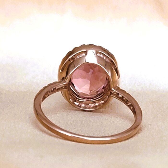 2.65ct Pink Tourmaline & Diamond Ring 18ct Rose Gold from Ace Jewellery, Leeds