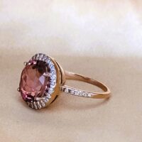 2.65ct Pink Tourmaline & Diamond Ring 18ct Rose Gold from Ace Jewellery, Leeds