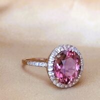 2.65ct Pink Tourmaline & Diamond Ring 18ct Rose Gold from Ace Jewellery, Leeds